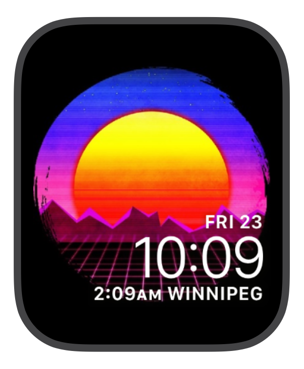 outrun / synth wave watch face